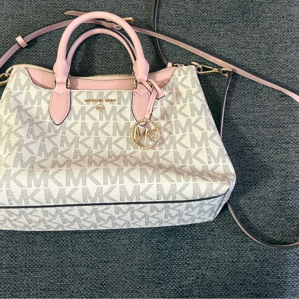 Michael Kors Pink and Cream Satchel